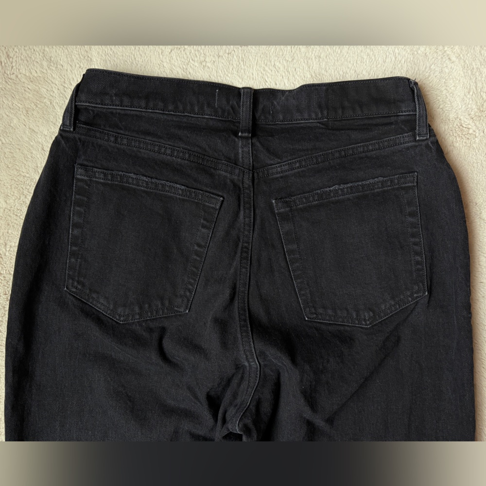 Abercrombie & Fitch Black Denim The Dad Jeans Curve Love High Rise Women Size 8L - Picture 4 of 10